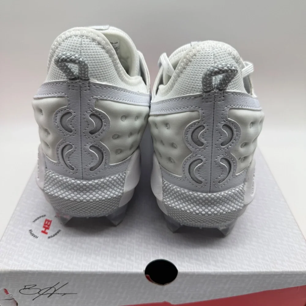 Under Armour UA Harper 8 Elite TPU Baseball Cleats White Silver‎ Mens